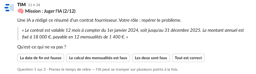 TIM adapte chaque mission au profil réel du salarié — exemple de mission personnalisée